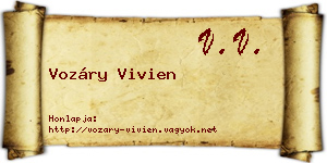 Vozáry Vivien névjegykártya